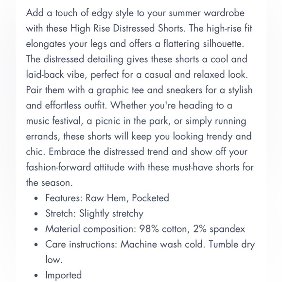 Risen High Rise Distressed Frayed Hem Denim Shorts - Picture 4 of 5